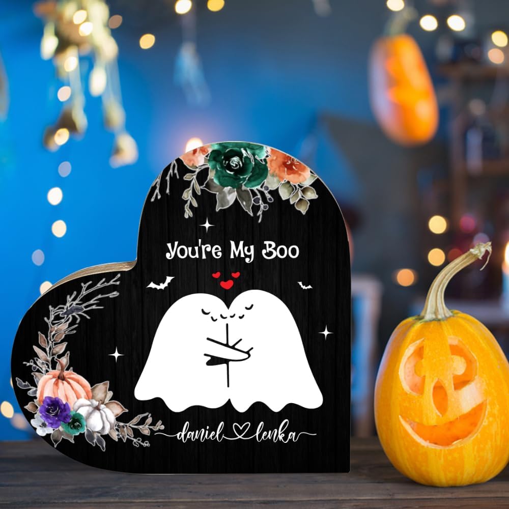 halloween gifts for boyfriend | My Boo Wooden Plaque