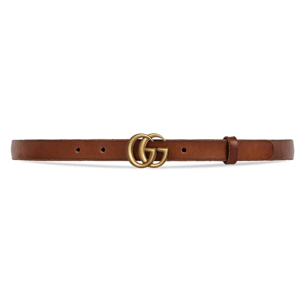  Double G Buckle Leather Belt