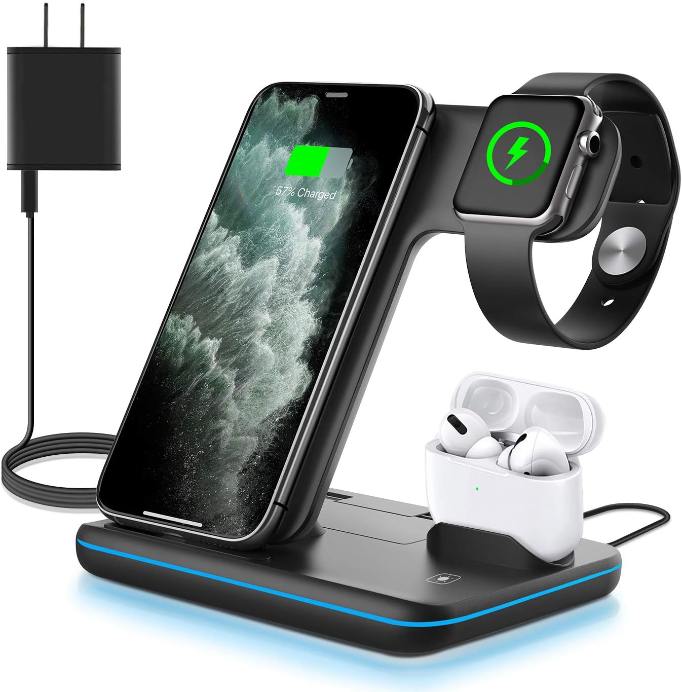 3 in 1 Wireless Charger - 15W Fast Charging Station