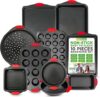 NutriChef 10-Piece Nonstick Bakeware Set with Red Handles