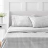 Martha Stewart 100% Cotton Queen Sheet Set, Light Grey