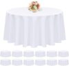 REWOMC 12 Pack 90-Inch White Polyester Tablecloths