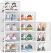 SIMPDIY 12-Pack Clear Stackable Shoe Organizer