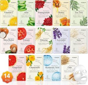 KONEUK 14 Pack Hydrating Face Masks Set