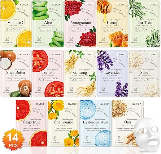 KONEUK 14 Pack Hydrating Face Masks Set