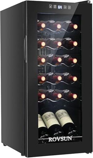 ROVSUN 18 Bottle Freestanding Wine Cooler with Digital Control