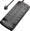 POWSAV 18-Outlet Surge Protector Power Strip, 4 USB