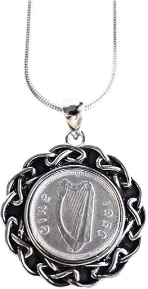 Worldcoincufflinks 1950 Irish Threepence Pendant Cufflinks