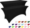 IVAPUPU 2 Pack 6FT Stretch Black Table Covers