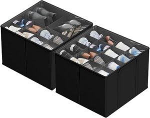 SUOCO 2 Pack Closet Shoe Organizer, Holds 32 Pairs