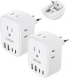 LENCENT 2 Pack Foldable European Travel Plug Adapter