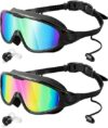 Rantizon 2-Pack Wide View Anti-Fog Swim Goggles