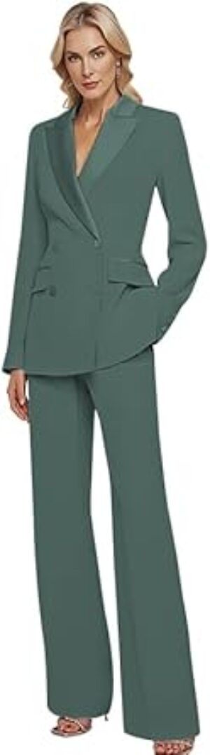 Caodip 2 Piece V Neck Business Outfits