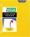 Five Star 2-Pocket Plastic Folder, Yellow, Binder-Compatible