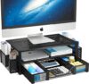 Simple Trending 2 Tier Metal Monitor Stand with Drawer