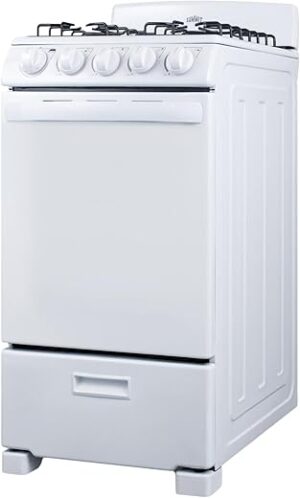 Summit Appliance 20″ Gas Range, 4 Burners, ADA Compliant
