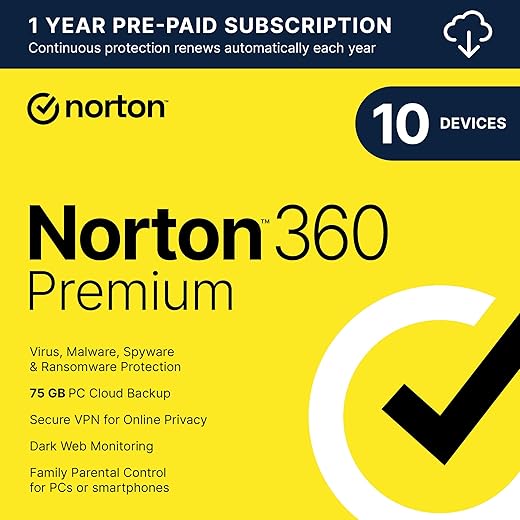 Norton 2024 Antivirus for 10 Devices with VPN