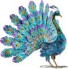 Alpine Corporation 23″ Outdoor Metallic Peacock Statue