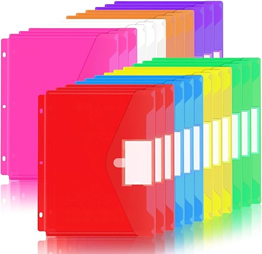 Nicecho 24 Pack Heavyweight 3-Ring Binder Pockets