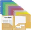 EOOUT 24 Plastic 3-Hole Punched Pocket Folders