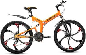 OUTROAD OUTDOOR CAMPING GARDEN PATIO 26 Inch Folding 21-Speed Mountain Bike