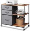 DEVAISE 3 Drawer Rolling File Cabinet, Rustic Brown