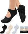 Purplepig 3 Pairs Non-Slip Grip Pilates Socks