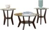 Signature Design by Ashley 3-Piece Dark Brown Glass Top Table Set