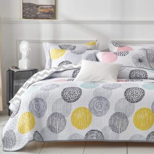 UOZZI BEDDING 3-Piece Reversible Queen Quilt Set