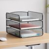 Safco 3-Tier Steel Mesh Desktop Organizer