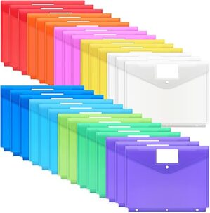 EOOUT 30 Binder Pockets, 10 Colors, Letter Size