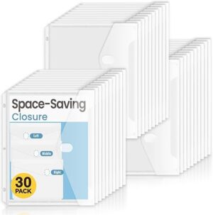 Sooez 30 Heavyweight Clear Binder Pockets