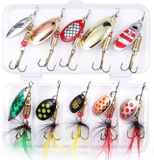 EXAURAFELIS 30pcs Feathered Spinnerbait Fishing Lures