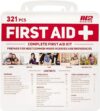 M2 BASICS 321 Piece Emergency First Aid Kit, Wall Mountable