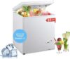 EUASOO 3.5 Cu.Ft Compact Chest Freezer with Basket