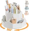 Cayxenful 360° Rotating 9-Slot Desk Organizer