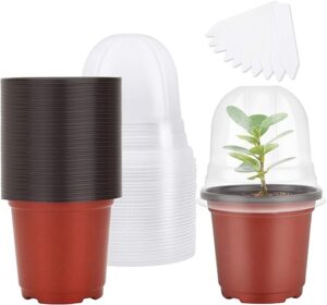 MIXC 4″ Clear Nursery Pots with Humidity Dome