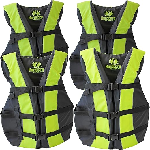 Hardcore Water Sports 4-Pack Adult Paddle Vest, Coast Guard Approved