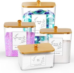COAZEX 4 Pack Laundry Pods and Dryer Sheet Containers
