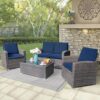 JOIVI 4 Piece All-Weather Patio Sofa Set