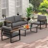 COMLAX FIELD 4-Piece Outdoor Metal Patio Furniture Set