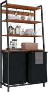 Furnulem 4-Tier Laundry Hamper with Shelf and Hooks