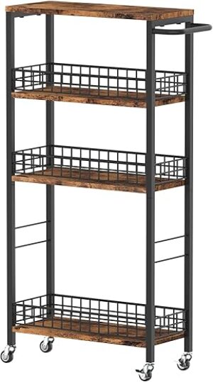 NORCEESAN 4-Tier Rolling Kitchen and Laundry Cart
