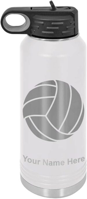 LaserGram 40oz Personalized Volleyball Water Bottle