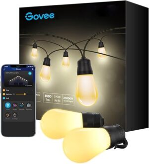 Govee 48ft Smart Outdoor String Lights, Dimmable LED