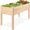 Best Choice Products 48x24x30in Elevated Wood Planter Box