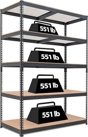 HOMEDANT 5 Tier Adjustable Heavy Duty Metal Shelving