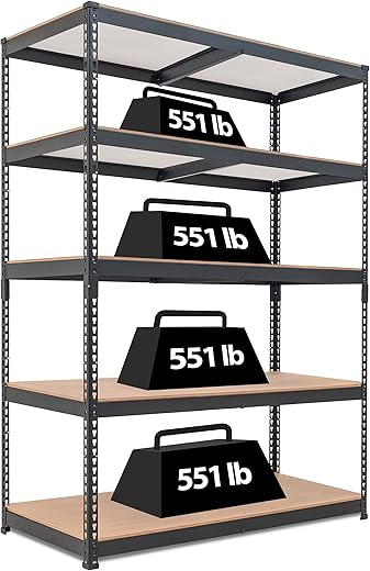 HOMEDANT 5 Tier Adjustable Heavy Duty Metal Shelving