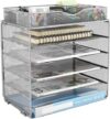 EasyPAG 5 Tier Desk File Shelf Organizer, Silver