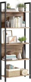 VASAGLE 5-Tier Industrial Bookshelf with Steel Frame